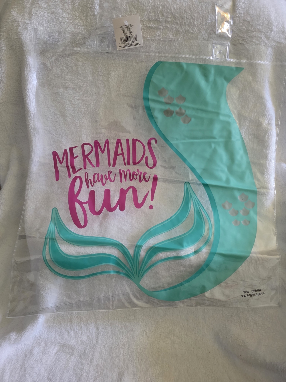 4 For $20 Mermaids Have More Fun! Turquoise & Pink Beach Tote